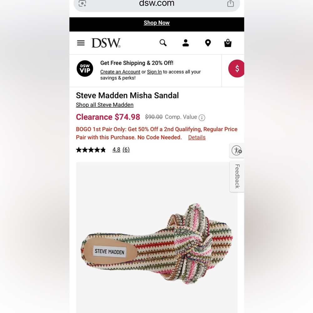 Steve Madden Colorful Zigzag Sandal